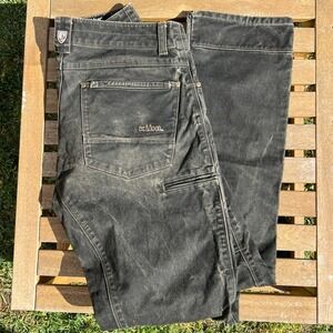 Kuhl Vintage Patina Dye Rydr Pants Dark Grey Canvas Relaxed Fit Sz 32x34